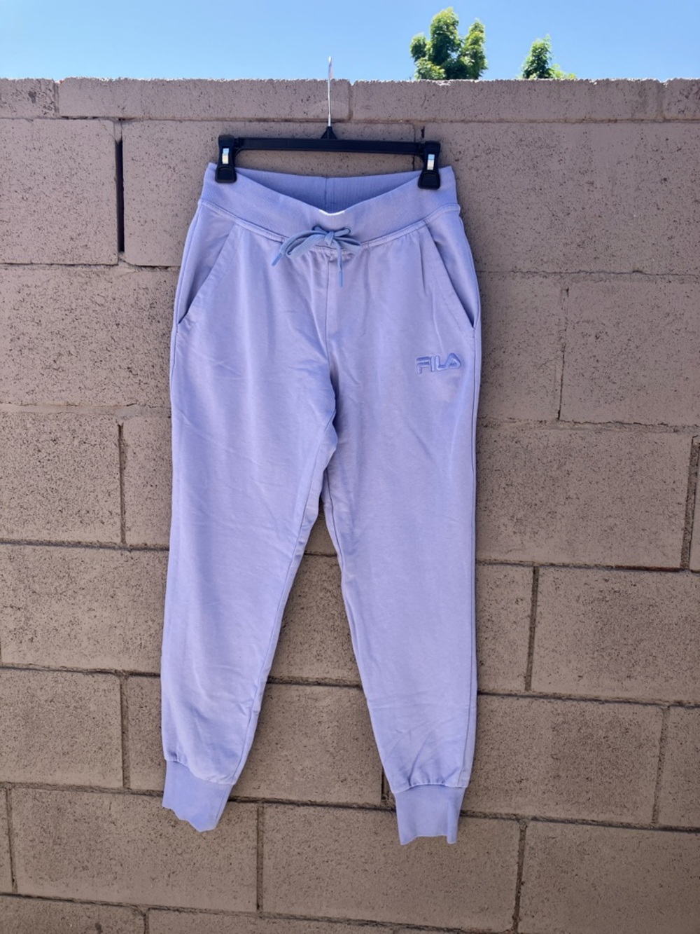 FILA Lavender Embroidered Logo Joggers